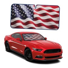 USAna Flag Car Windshield Sun Shade for Front Window, Foldable Medium America