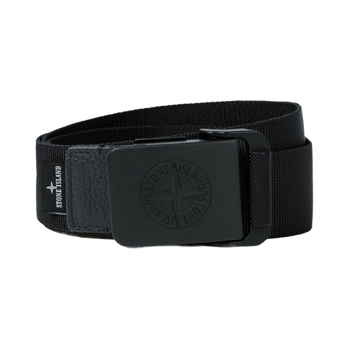 Stone Island Nylon Tape Belt with Leather Buckle