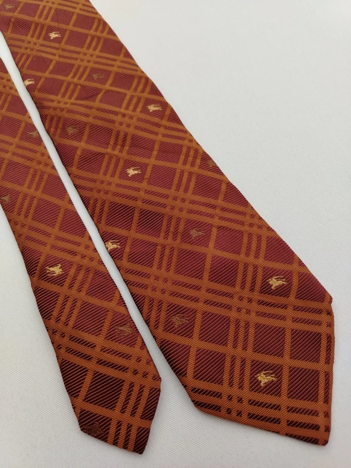 Corbata de lujo de diseñador de seda tejida Burberry London patrón de cuadros de caballero corbata para hombre Foto 4 de 4