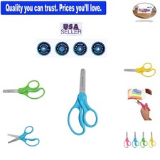 Kids Safety Scissors 5-Inch Blunt Tip Ambidextrous Plastic Steel Assorted