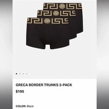 New Summer 2026 Genuine Versace Black Boxer Briefs 3-Pack