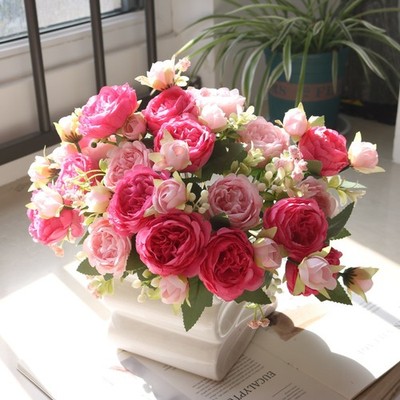 4Pcs Five Persian Rose Simulation Flowers DIY Floral Decorations Home Decoration