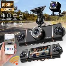 4 Channel Wifi Dash Cam 1080P HD Driving Recorder G-Sensor Car Front+Rear Camera