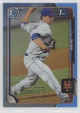 2015 Bowman Chrome Prospects Twitter Exclusive Blue Refractor 4/10 TJ Chism 2d8