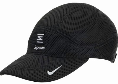 Nike Shox x Supreme Running Hat SS22 Black Mesh Dri-Fit Strapback Brand New NWT