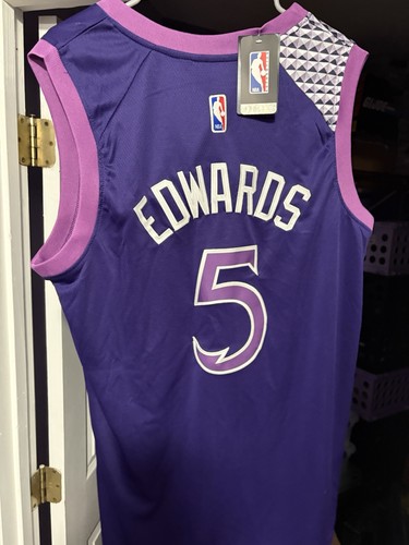 Nike Anthony Edwards #5 Minnesota Timberwolves Swingman Jersey Purple Size 52