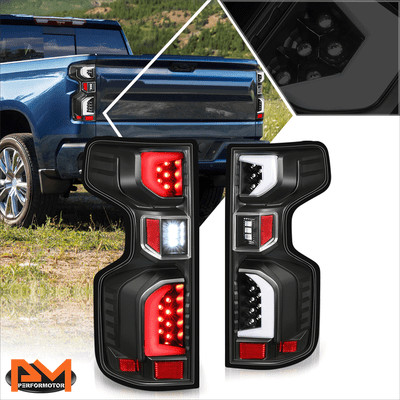 For 19-24 Silverado 1500 LTD WT LT Clear Lens 3D Bar Full LED Tail Brake Lights