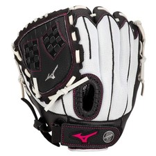  Mizuno Prospect Finch Youth Softball Glove 11.5in RH White Black Pink 