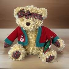 Hallmark Merrily Teddy Bear Christmas Plush Stuffed Animal Red Green Plaid Tags