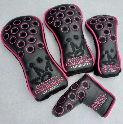 SCOTTY CAMERON PINK 7 POINT CROWN 3 PCE WOOD & PUTTER COVER SET 