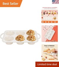 Extra Large 6-Cup Silicone Muffin Tin - BPA Free, Dishwasher Safe Baking Pan