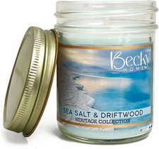 8oz Sea Salt Scented Candles for Home, Salt and Sea Scented Beach, 45 Hrs