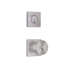 Home Decorators Ridgeway Satin Nickel Door Knob Combo Pack w/ Square Rose