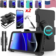 For Motorola Moto G Stylus 5G 2022 Case Cover Stand Belt Clip+Screen Protector