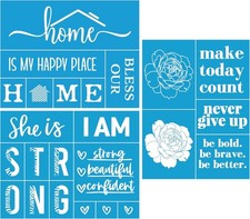 3Pcs Reusable Silk Screen Stencils for Home Decoration, 8.5"x11"