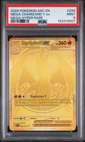 2026 POKEMON ASC EN-ASCENDED HEROES MEGA HYPER RARE MEGA CHARIZARD Y EX PSA 9