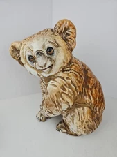 Vintage Italian Majolica Koala Bear Statue Hand Made Hand Painted Glazed Statue