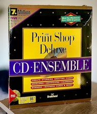 Vintage Broderbund The Print Shop Deluxe CD Ensemble Mac Apple Macintosh Big Box