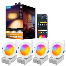 Govee 4 inch Smart Recessed Lighting 4-Pack RGBWW Matter H801A READ