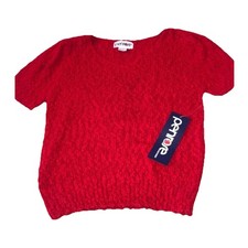 Vtg 80  s NWT Deadstock Penrose Medium Retro Acrylic Christmas Sweater Red