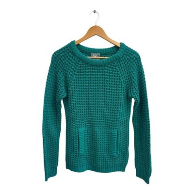 Clockhouse Pullover Damen Gr M Petrol Strick Langarm Rundhals Grobstrick Sweater