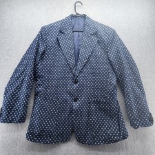 Star Print Blazer Jacket Mens Large Two Button Casual Sport Coat Unique