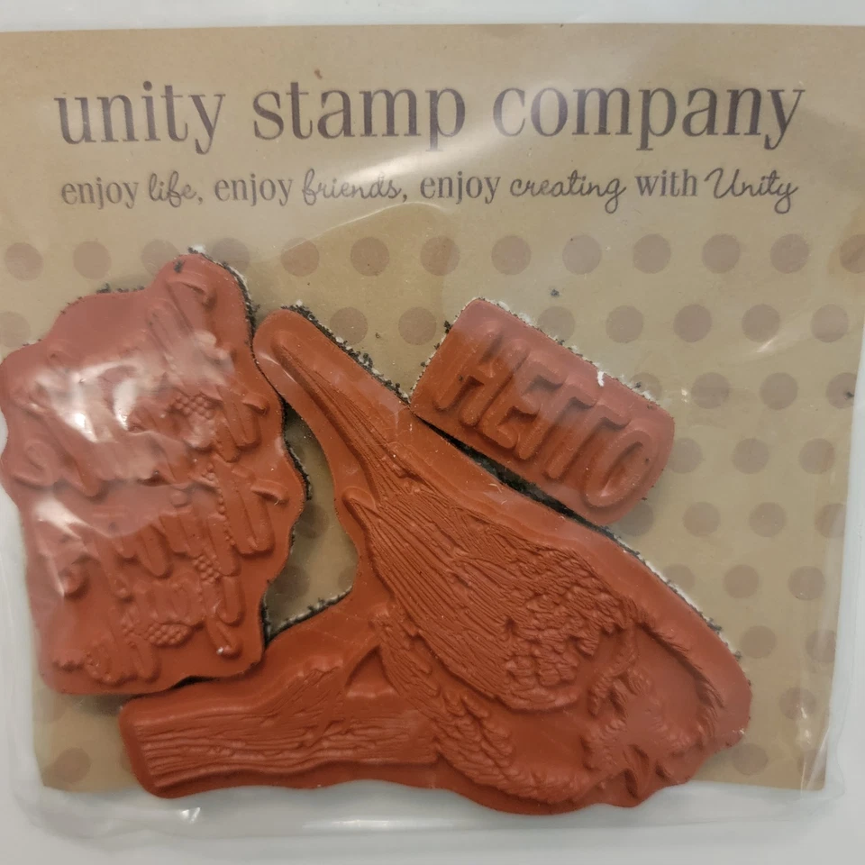 Unity Stamp Co. HELLO LITTLE BIRDIE #TJ-1378A Rubber Stamps Set of 3 NEW - Image 3 of 4