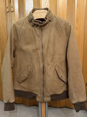 Vintage FAY Lederjacke / Harrington Blouson Gefettetes Kalbsleder Gr. XL ( M/S)