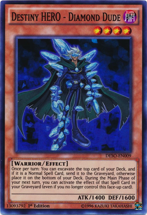 1 x Destiny HERO - Diamond Dude - DESO-EN009 - Super Rare - 1st Edition Near Min