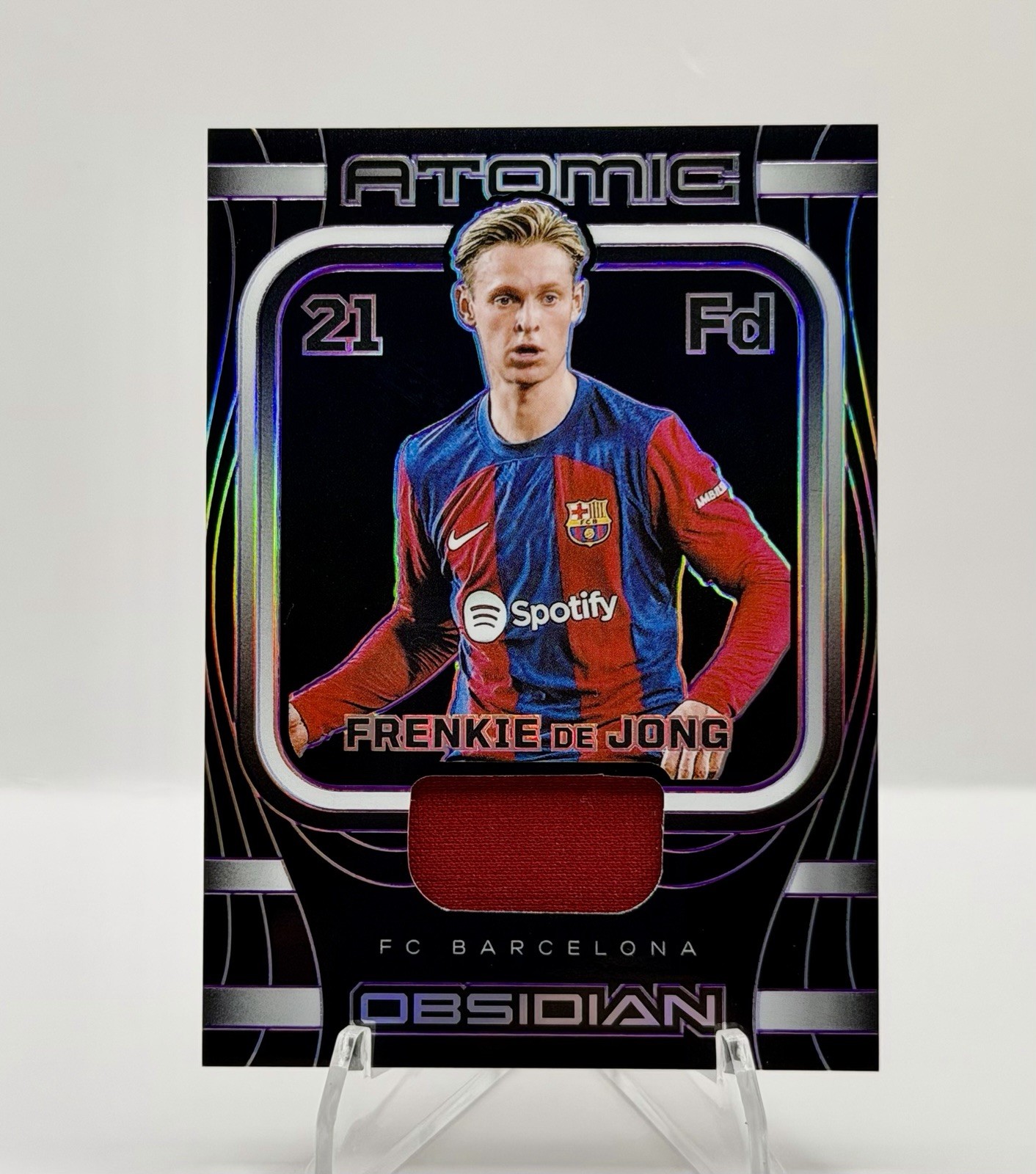 FRENKIE DE JONG 2023-24 Panini Obsidian Blue Atomic Patch /50 #AM-FDJ Barcelona