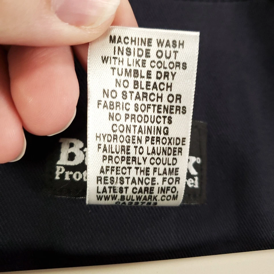 Bulwark FR Jacket Mens 2XL Flame Resistant Heavyweight Full Zip Snap Up Dark - Image 4 of 4