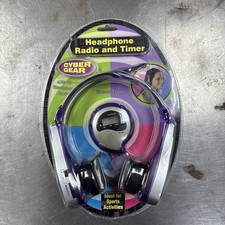 Vtg Sakar cyber Gear AM/FM Headphone Radio Stop Watch Sports Kit Purple Gray NEW