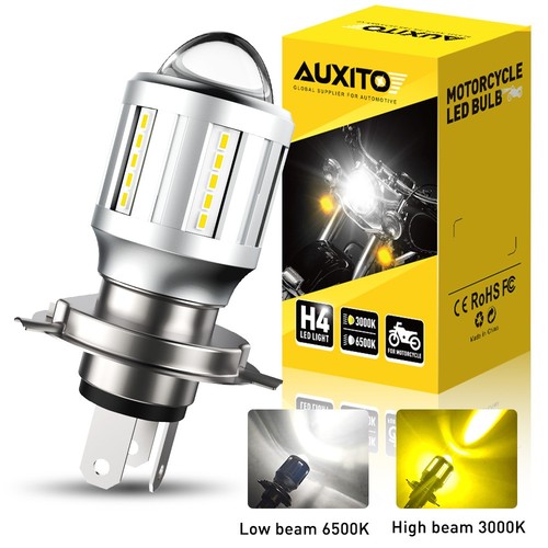 AUXITO Motocicleta H4 Bombillas LED Blanco Amarillo Luz de haz alto/bajo Brillante - Imagen 11 de 16