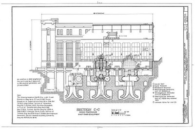 Section C-C Powerhouse - Skagit Power Development, Gorge Powerhouse, Skagit