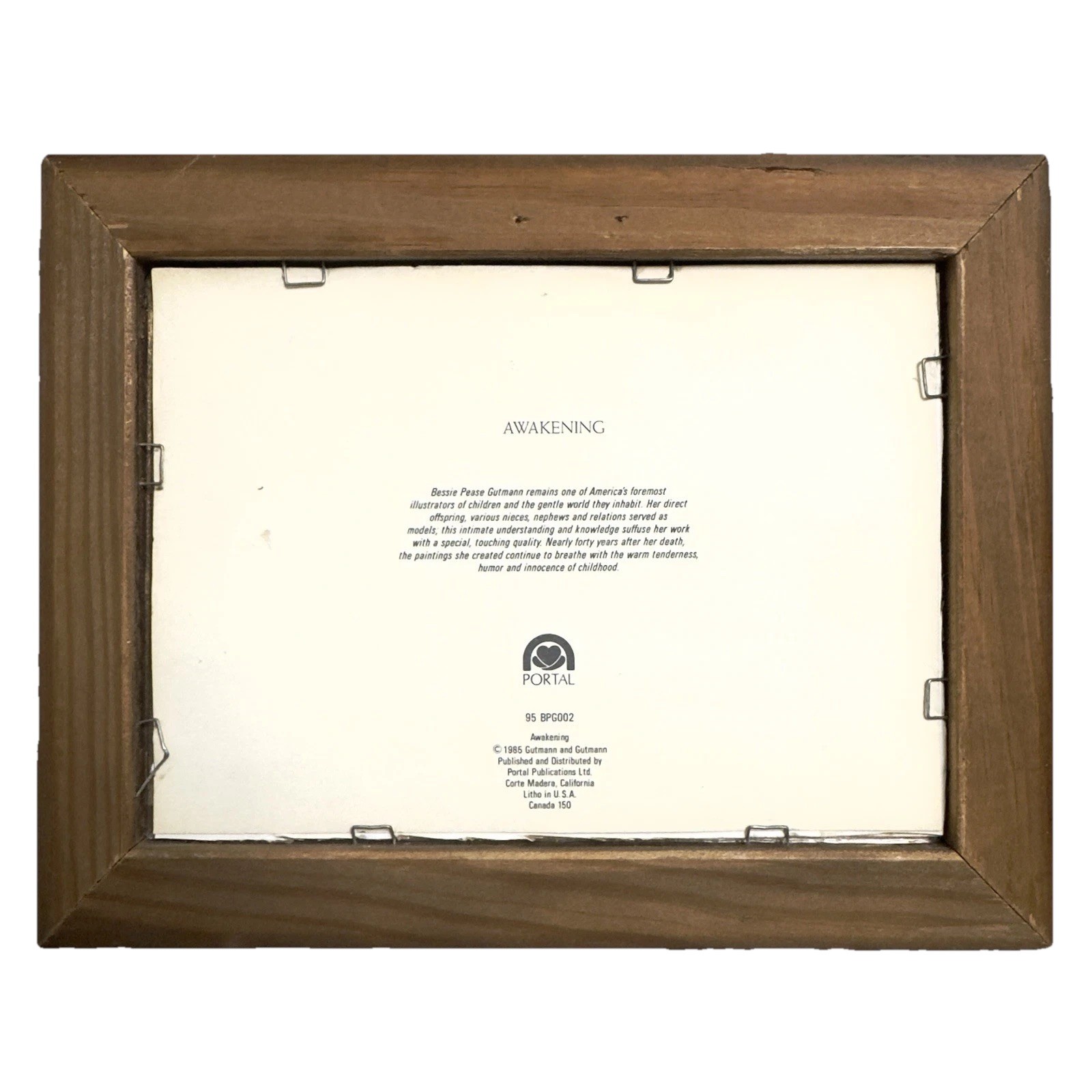 BESSIE PEASE GUTMANN Awakening 1985 Portal Litho USA Baby Infant framed Nursery