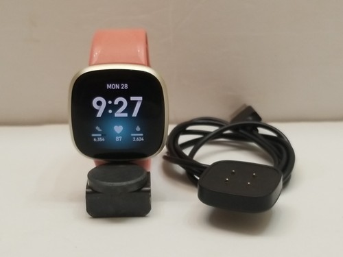 Fitbit Versa 3 Smart Fitness Watch Small Pink Sports Band - Picture 10 of 11