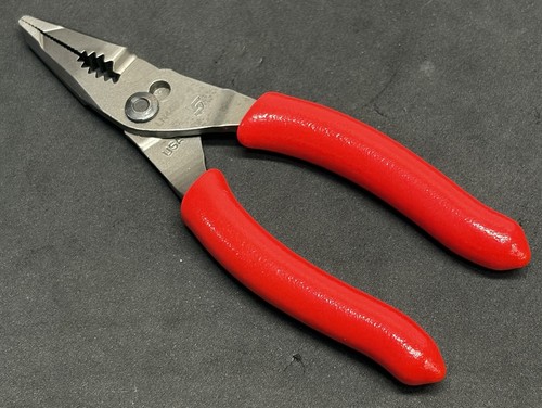 NICE! Snap-on Tools RED LN44BCF Talon Grip 5” Needle Nose Slip-joint Pliers