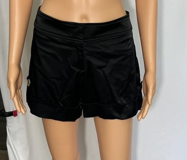 Pantalones cortos negros para mujer Cache mezcla de algodón cremallera frontal talla 6 Foto 2 de 4