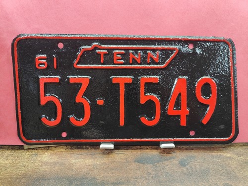 🟥Tennessee TN Tenn License Plate Tag 🟥 1961 61 Antique Auto YOM 53 T549