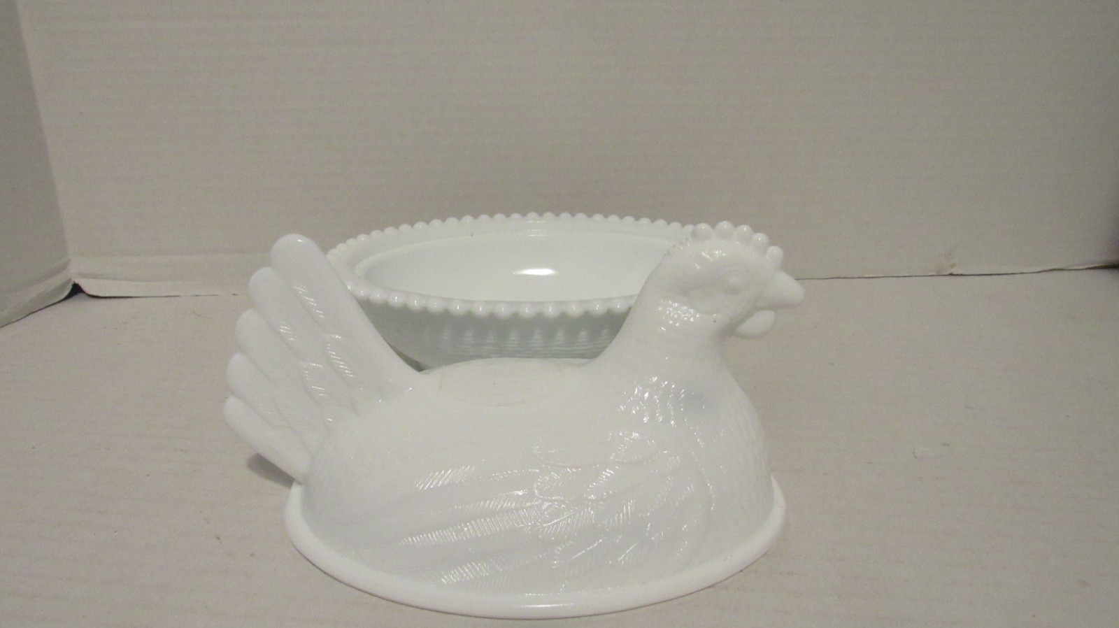 Vintage Milk Glass Hen On Nest Dish Indiana Glass Milk Glass Covered Dish