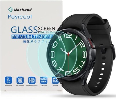 2 Pack Tempered Glass Screen Protector for Galaxy Watch 6 Classic 47mm Full Cove