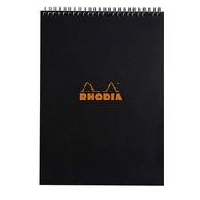 Rhodia Wirebound Notepad - Lined 80 sheets - 8 1/4 x 11 3/4 - Black cover