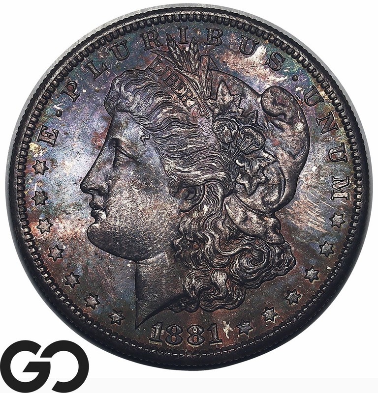 1881-S Morgan Silver Dollar Coin *Stunning Galaxy Toner* Gem BU++