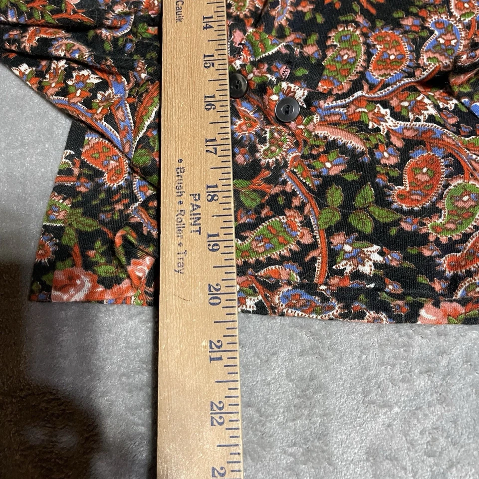 Camisa True Vintage Mujer Pequeña Estampado Paisley Hippie Cuello Daga Psicodélica Foto 2 de 4