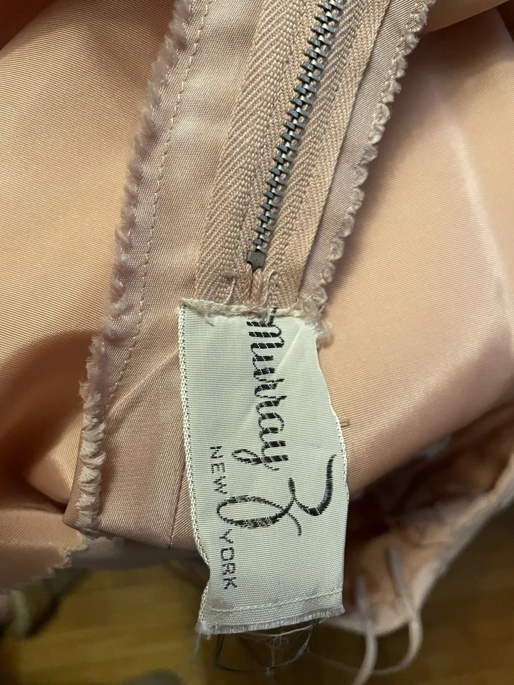 Vtg 40s 50s by Murry Z NY Full Circle Satin Party Dress~ Strapless w Shrug S - Image 3 of 4