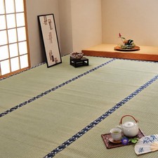 IKEHIKO Tatami Mat 100% Japanese rush grass Rug Goza Floor Green Igusa Mat 1110