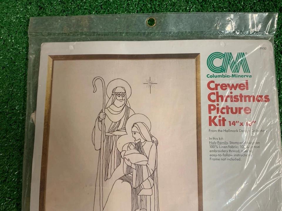 Columbia-Minerva Crewel Navidad Cuadro Kit 14x18 - Sagrada Familia - Sin abrir Foto 2 de 4