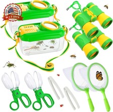 2Sets Bug Catcher for Kids - Sturdy Bugs Catching Kit Gifts with Binoculars Butt