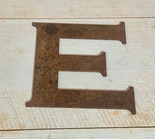 Large Industrial Rustic Steel Wall Sign Letter E