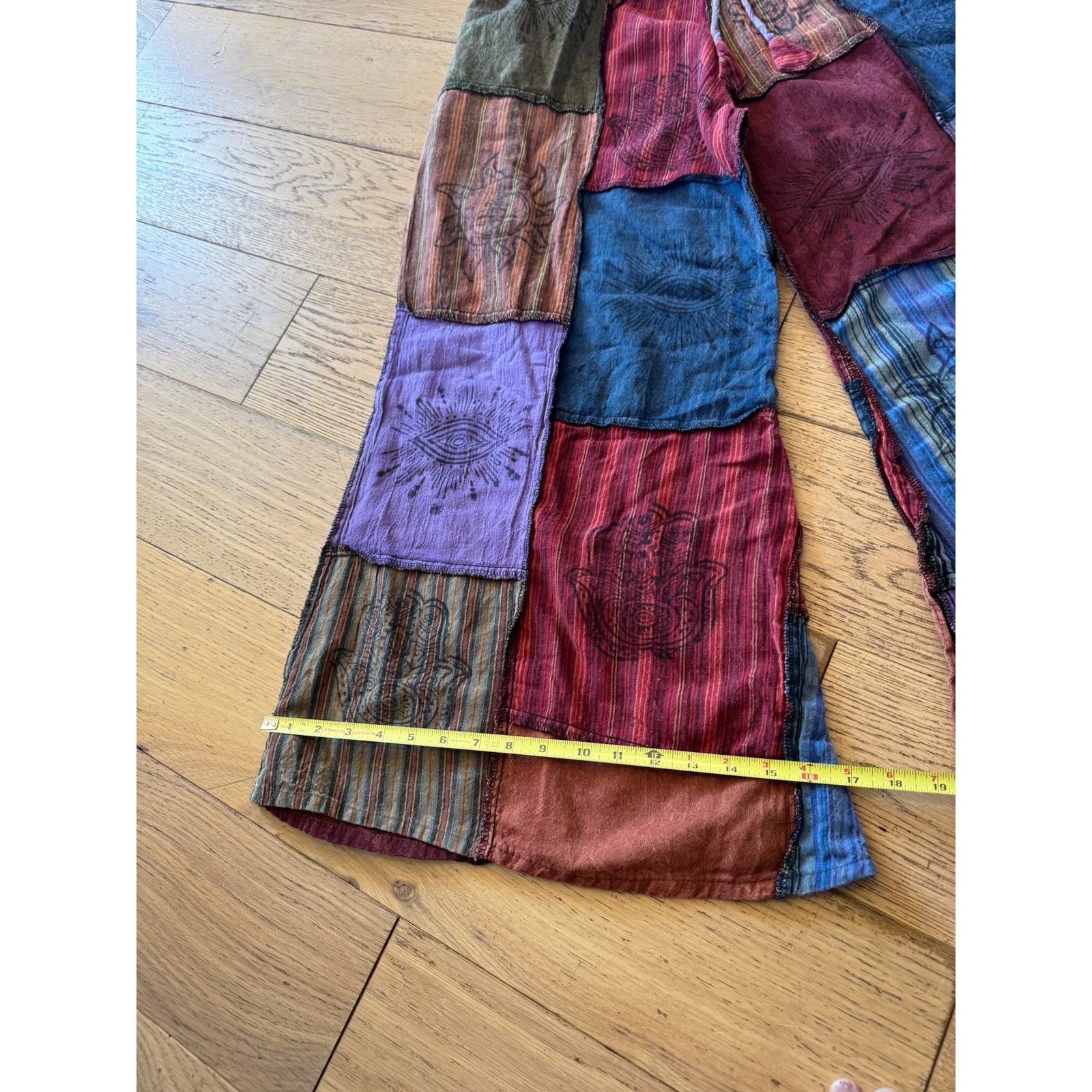 Karma Nepal Craft Patchwork Harem Pants Colorful … - image 3